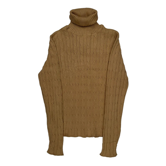 Cable Knit Ralph Lauren Jumper - Small Beige Cotton