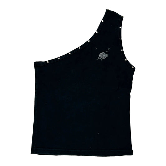 Harley Davidson Studded Top - Medium Black Cotton