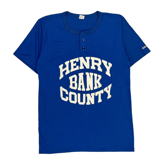 Henry Bank County Unbranded Single Stitch T-Shirt - Medium Blue Cotton