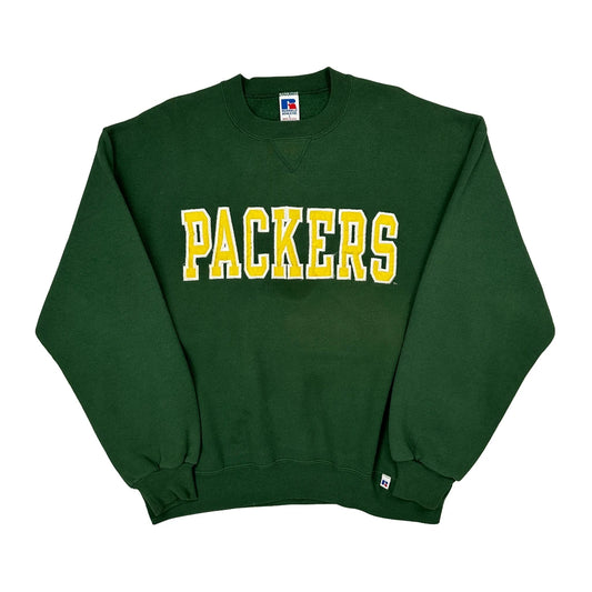 Packers Russell Athletic Nfl Sweatshirt - Large Green Cotton