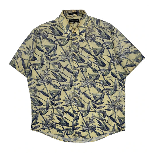 Chereskin Floral Hawaiian Shirt - Medium Yellow Cotton