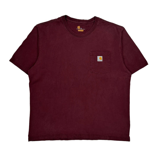 Carhartt T-Shirt - XL Burgundy Cotton