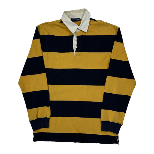 John Ashford Striped Rugby Shirt - Small Navy Cotton