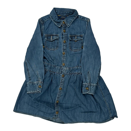 Age 5 Polo By Ralph Lauren Dress - Small Blue Denim