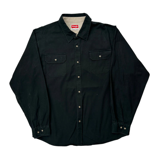 Wrangler Denim Shirt - XL Black Cotton