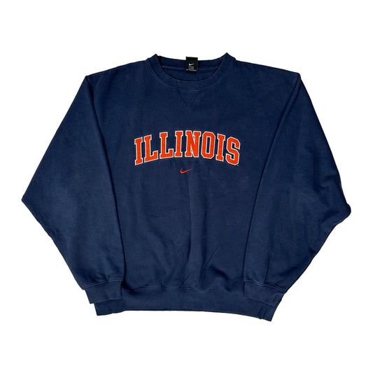 Illinois Nike College Sweatshirt - XL Navy Cotton