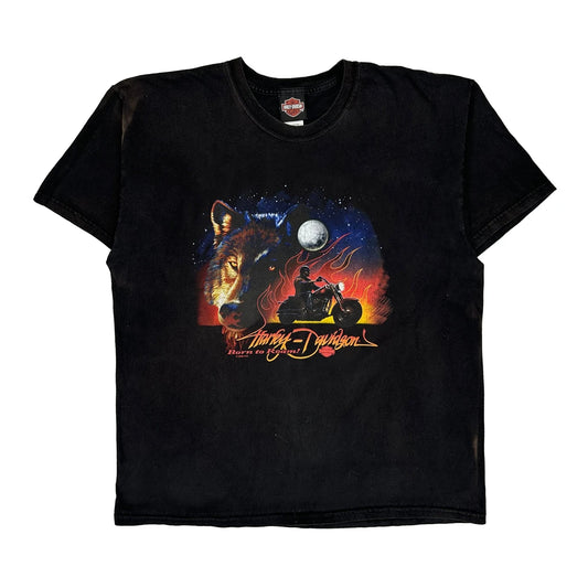 Lake Tahoe Harley Davidson Graphic T-Shirt - XL Black Cotton