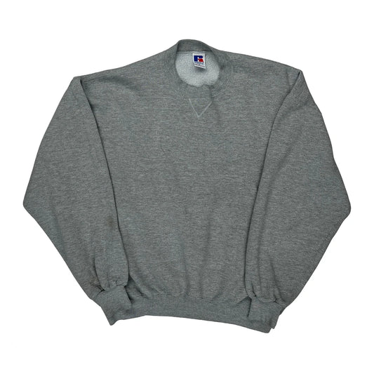 Russell Athletic Sweatshirt - XL Grey Cotton Blend