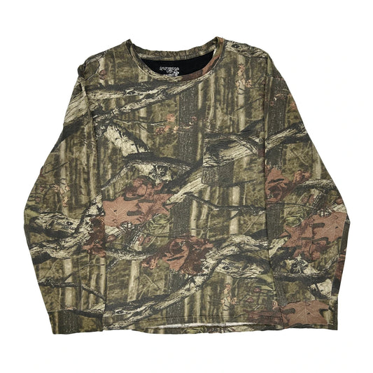 Mossy Oak Long Sleeve T-Shirt - 2XL Brown Cotton Blend