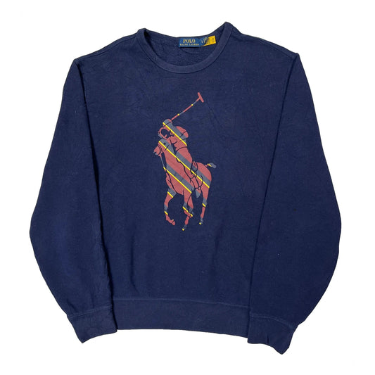 Polo Player Polo By Ralph Lauren Graphic Sweatshirt - Large Blue Cotton