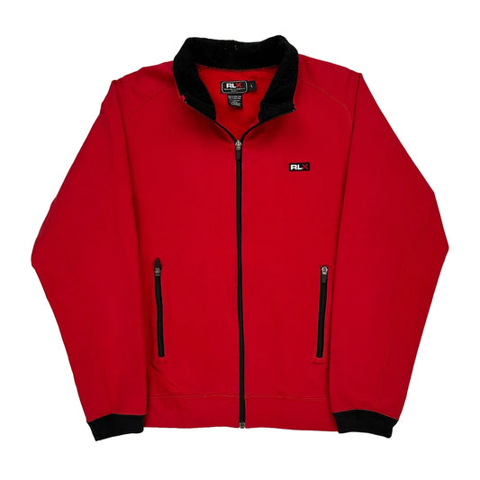 Ralph Lauren Track Jacket - Large Red Cotton Blend