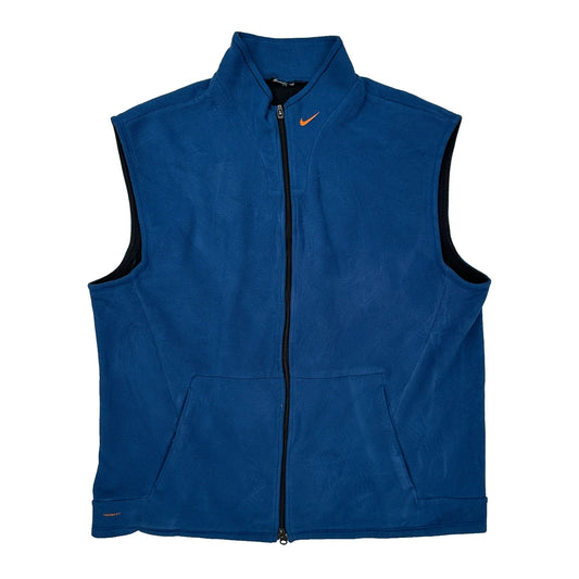 Nike Fleece Gilet - Large Blue Polyester