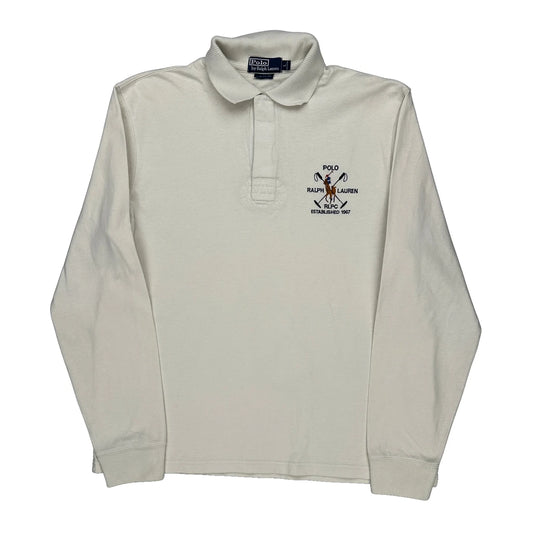 Polo By Ralph Lauren Rugby Shirt - Large White Cotton