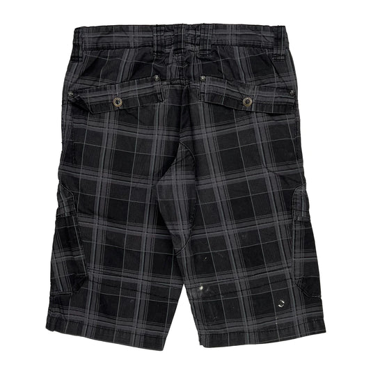 Projek Raw Hip Hop Cargo Shorts - 32W 12L Black Cotton