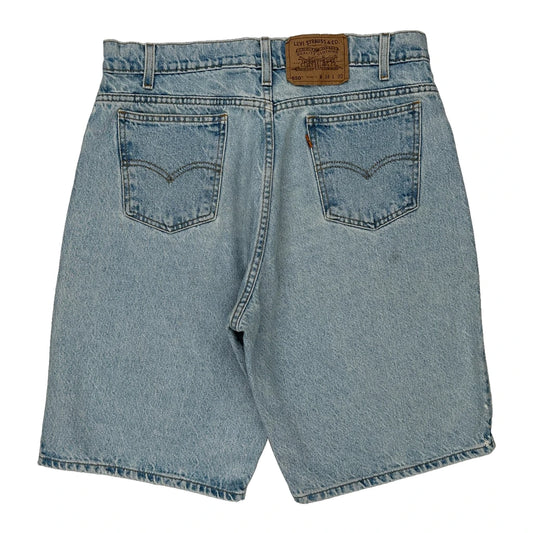 550 Orange Tab Levis Denim Shorts - 32W 10L Light Wash Cotton