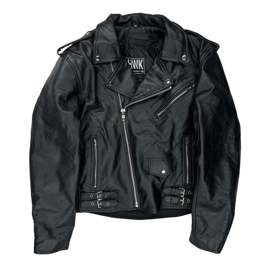 Hwk Motorcycle Leather Jacket - 2XL Black Leather