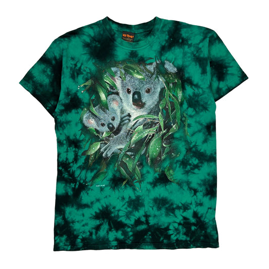 Koala Print Wild Planet Graphic T-Shirt - 2XL Green Cotton
