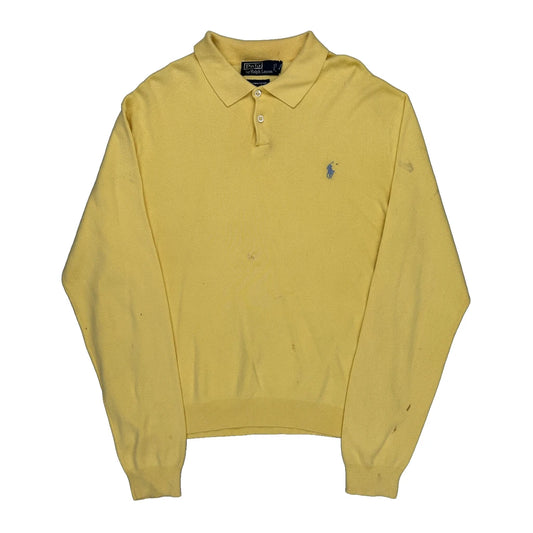 Polo By Ralph Lauren Jumper - XL Yellow Cotton