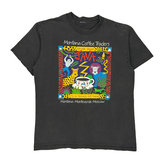 Single Stitch Unbranded Graphic T-Shirt -Large Black Cotton