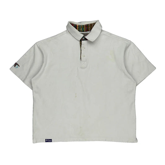 Vintage Coogi Polo Shirt - Large White Cotton