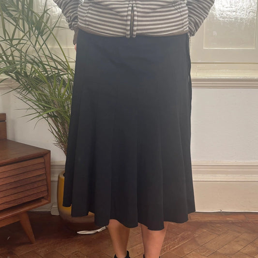 Vintage black Cultus Midi Skirt - womens 31" waist