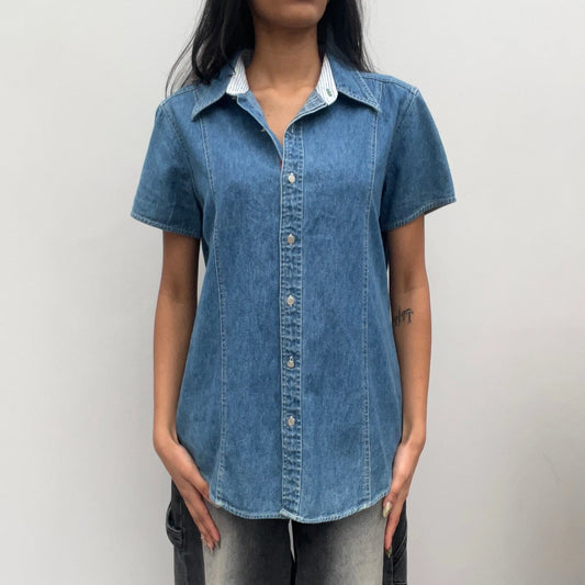 Vintage blue Tommy Hilfiger Denim Shirt - womens medium