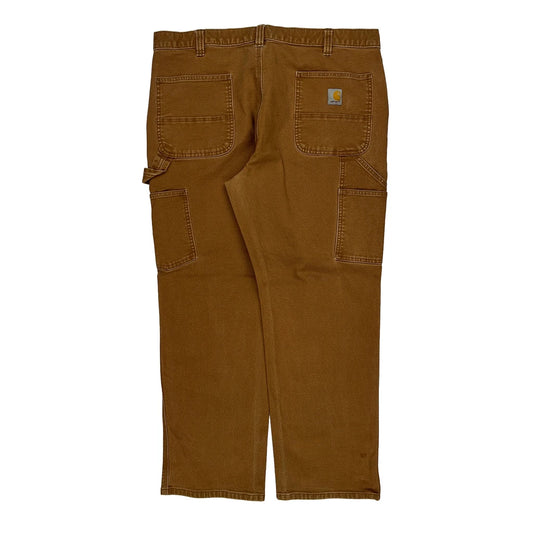 Relaxed Fit Carhartt Carpenter Trousers - 38W 29L Brown Cotton