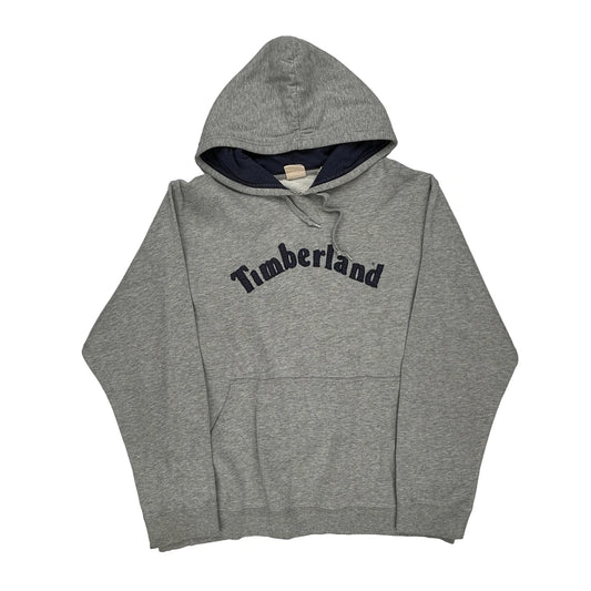 Timberland Spellout Hoodie - XL Grey Cotton