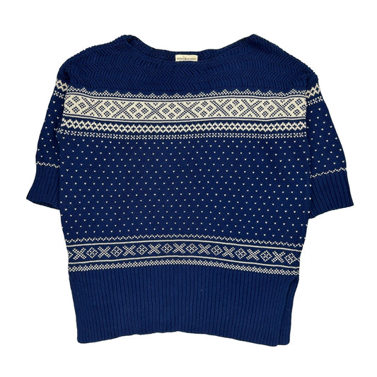 Ralph Lauren Argyle Jumper - Large Blue Cotton