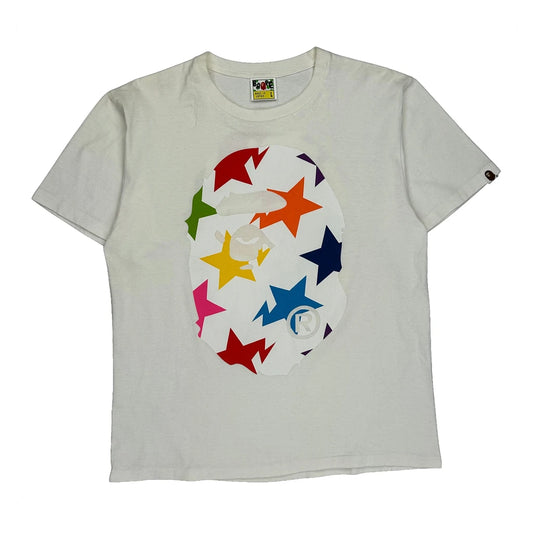 Bape Graphic T-Shirt - Large White Cotton
