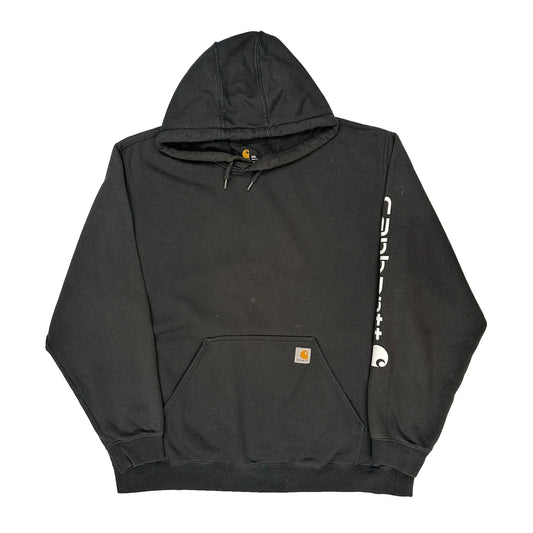 Original Fit Carhartt Spellout Hoodie - 2XL Black Cotton