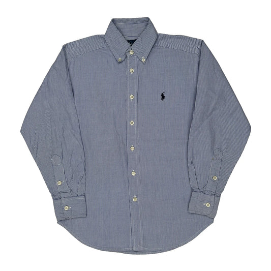 Age 8 Ralph Lauren Striped Shirt - Small Blue Cotton
