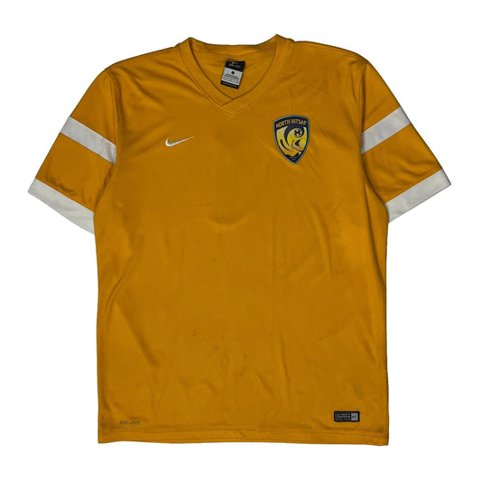 Vintage North Kitsap Badge Nike T-Shirt - Large Yellow Polyester