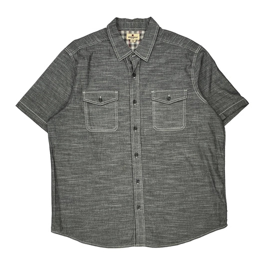 Woolrich Checked Short Sleeve Shirt - XL Grey Cotton