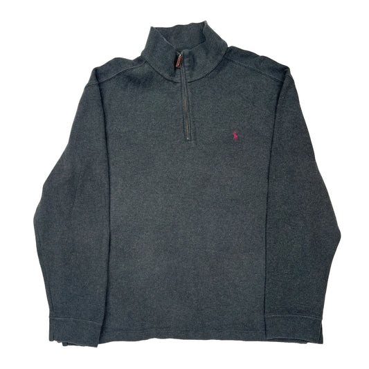 Polo By Ralph Lauren 1/4 Zip - 2XL Grey Cotton