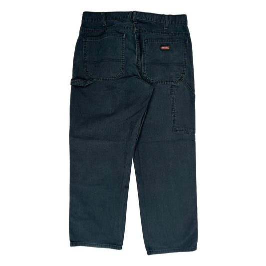 Dickies Cargo Carpenter Trousers - 36W 30L Dark Wash Cotton