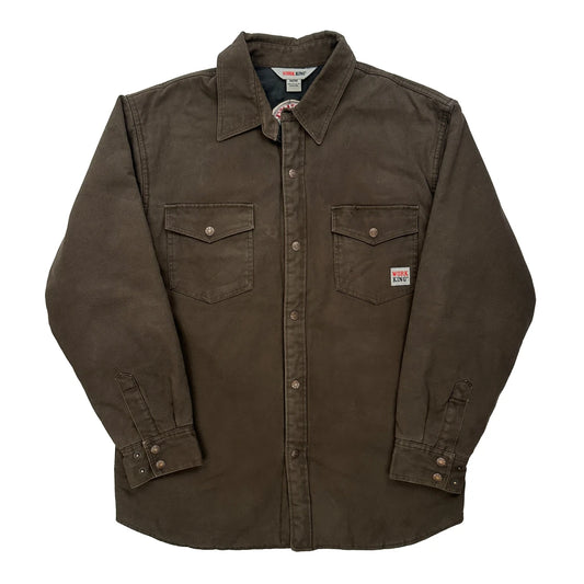 General Electric Work King Work Shirt Jacket - Medium Brown Cotton