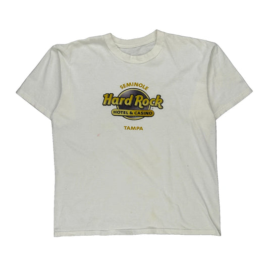 Seminole Hard Rock Hotel & Casino Tampa Hard Rock Cafe Graphic T-Shirt - Large White Cotton