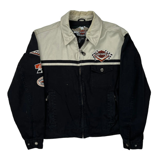 Motorcycles Harley Davidson Graphic Jacket - Medium Beige Cotton