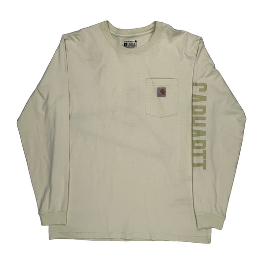 Carhartt Tall Long Sleeve T-Shirt - XL Cream Cotton