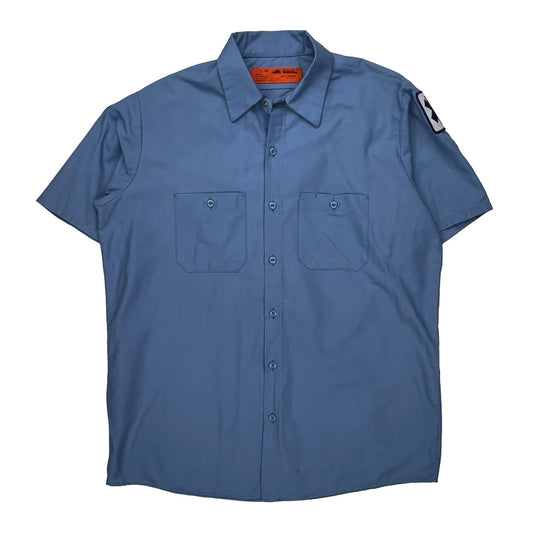 Red Kap Short Sleeve Shirt - Large Blue Polyester Blend
