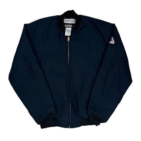 Bulwark Work Bomber Jacket - Large Navy Cotton