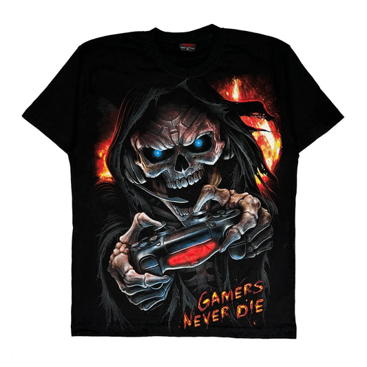 Spiral Graphic T-Shirt - Medium Black Cotton