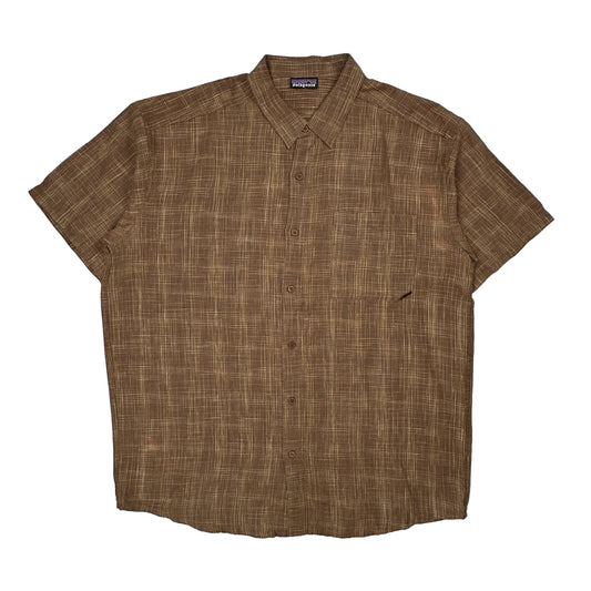 Patagonia Short Sleeve Shirt - XL Brown Linen