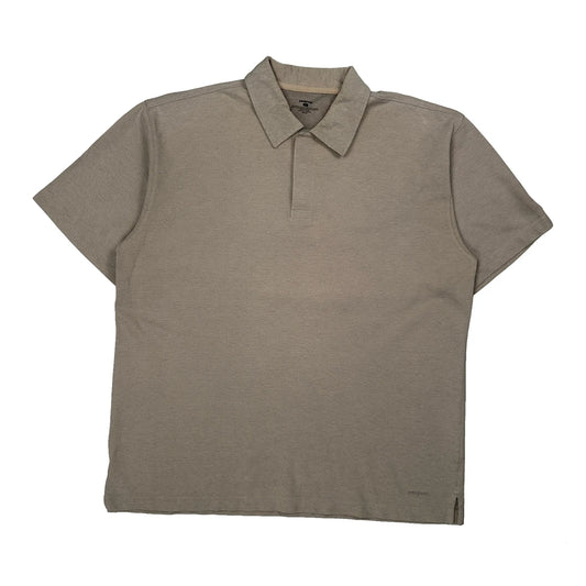 Patagonia Polo Shirt - Large Beige Cotton Blend