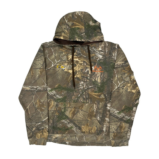 Realtree Camo Hoodie - Large Khaki Cotton Blend