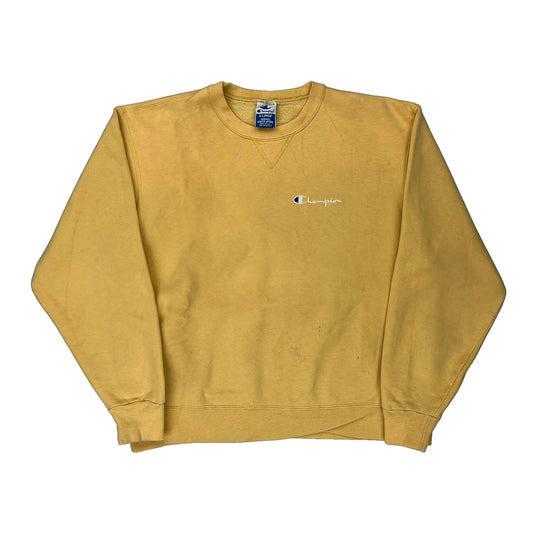 Champion Sweatshirt - XL Yellow Cotton