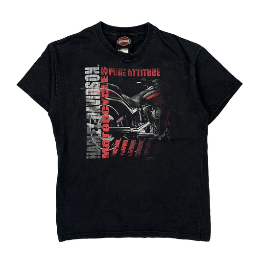 Age 10 Harley Davidson Graphic T-Shirt - Medium Black Cotton