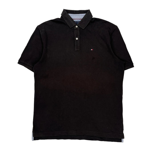 Tommy Hilfiger Polo Shirt - Large Black Cotton