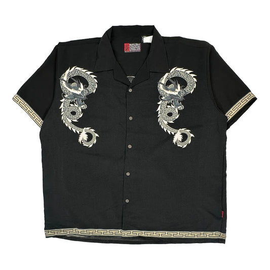 Mystic Origins Pineapple Connection Graphic Hawaiian Shirt - 2XL Black Polyester